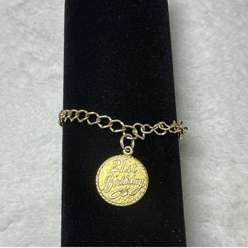 Gold 21st Birthday Charm Bracelet